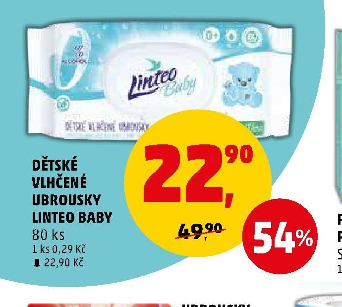 Dětské vlhčené ubrousky Linteo Baby 80 ks