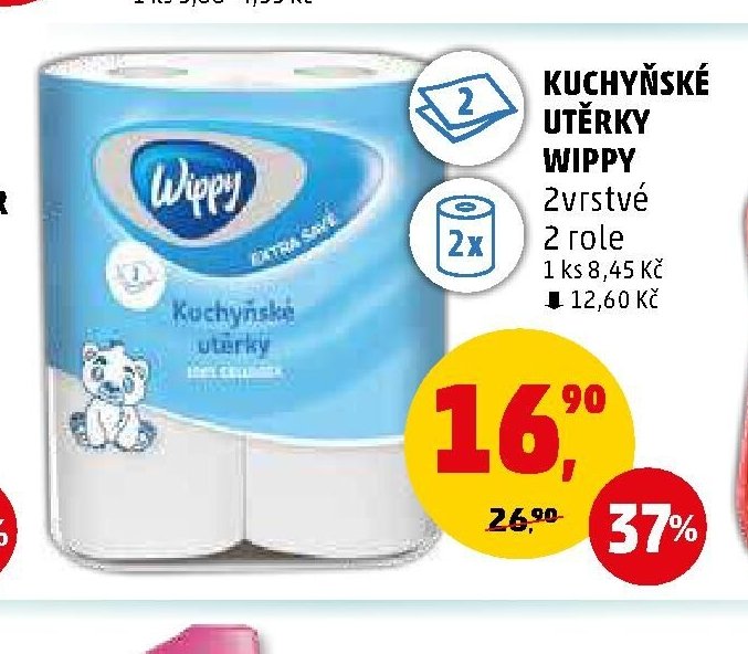 Kuchyňské utěrky Wippy 2vrstvé 2 role