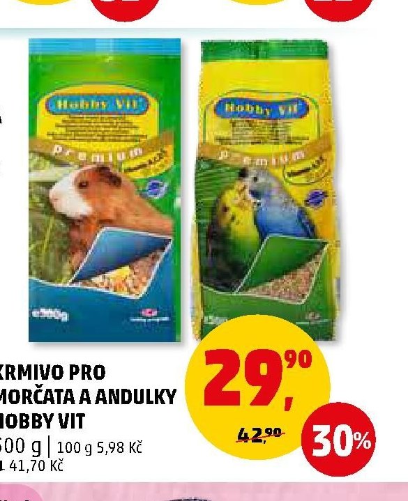 KRMIVO PRO MORČATA A ANDULKY HOBBY VIT