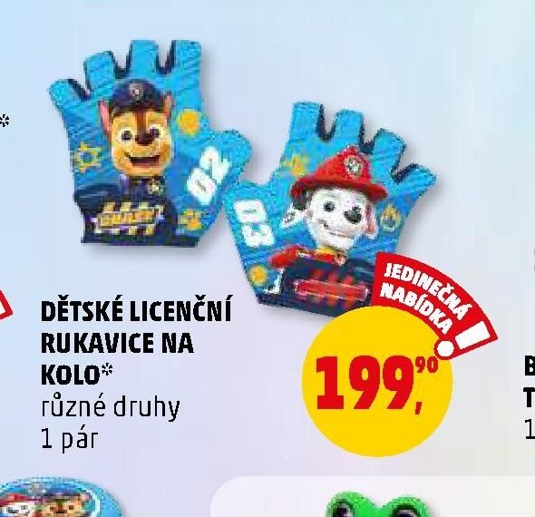 Dětské licenční rukavice na kolo