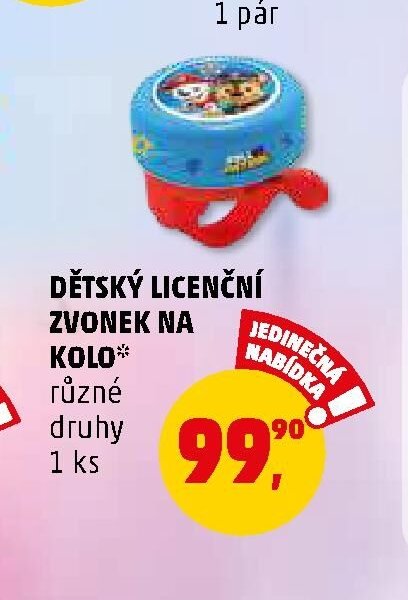 Dětský licenční zvonek na kolo