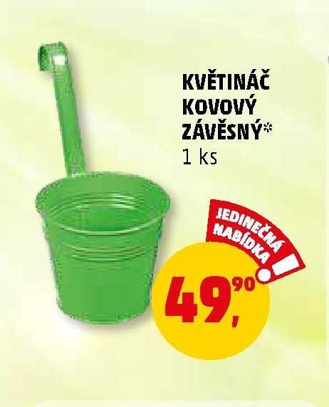 KVĚTINÁČ KOVOVÝ ZÁVĚSNÝ