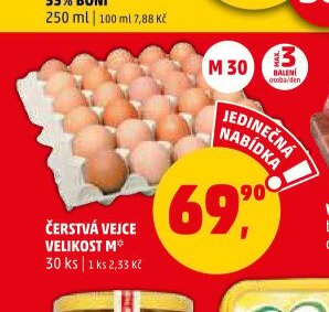 Čerstvá vejce velikost M