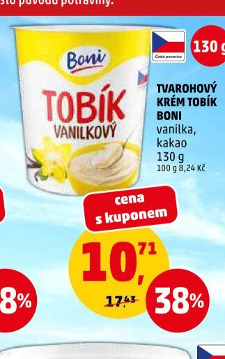 TVAROHOVÝ KRÉM TOBÍK BONI vanilka, kakao 130 g
