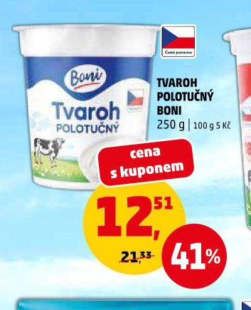 Tvaroh polotučný Boni