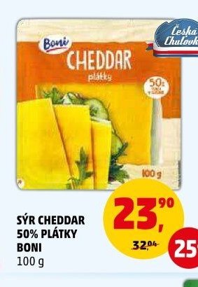 SÝR CHEDDAR 50% PLÁTKY BONI