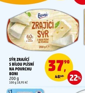 SÝR ZRAJÍCÍ S BÍLOU PLÍSNÍ NA POVRCHU BONI