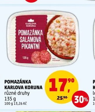 POMAZÁNKA KARLOVA KORUNA různé druhy