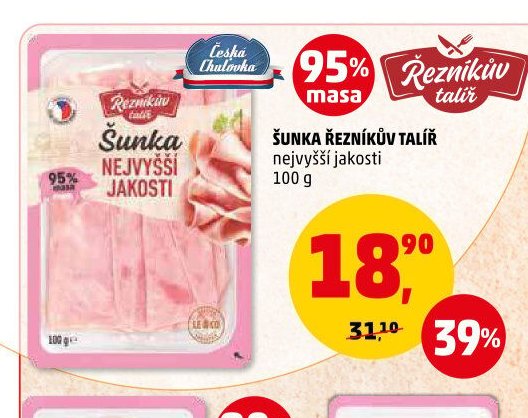 ŠUNKA ŘEZNÍKŮV TALÍŘ nejvyšší jakosti 100 g