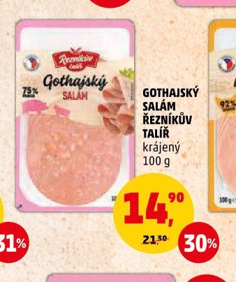 GOTHAJSKÝ SALÁM ŘEZNÍKŮV TALÍŘ krájený 100 g