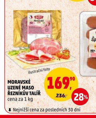 MORAVSKÉ UZENÉ MASO ŘEZNÍKŮV TALÍŘ cena za 1 kg