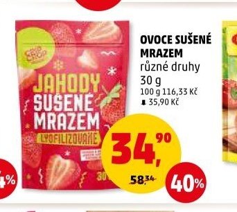 OVOCE SUŠENÉ MRAZEM různé druhy