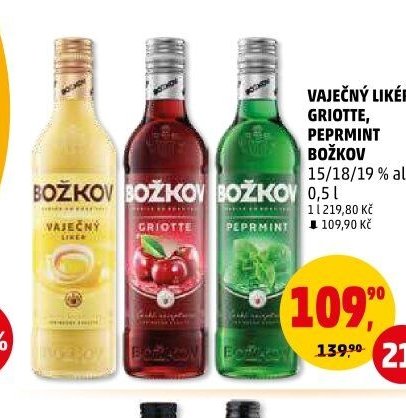 Božkov Vaječný, Griotte, Peprmint 15/18/19 % alk.