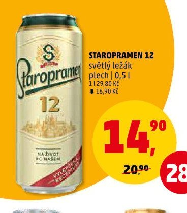 STAROPRAMEN 12 světlý ležák plech | 0,5 l
