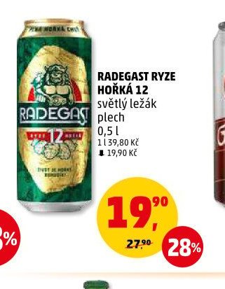 RADEGAST RYZE HOŘKÁ 12 světlý ležák plech | 0,5 l