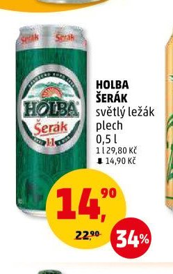 HOLBA ŠERÁK světlý ležák plech | 0,5 l
