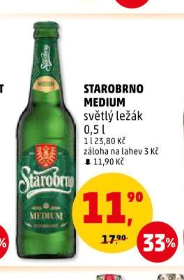 STAROBRNO MEDIUM světlý ležák | 0,5 l