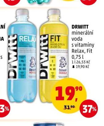 DRWITT minerální voda s vitamíny Relax, Fit