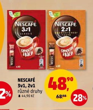 Nescafé 3v1, 2v1 různé druhy