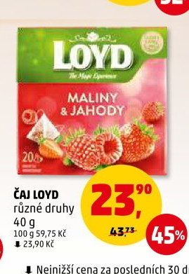 Čaj Loyd různé druhy