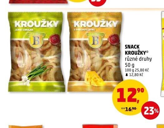 Snack kroužky různé druhy
