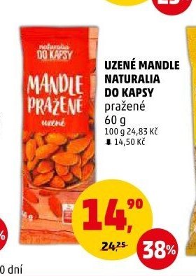 Uzené mandle Naturalia do kapsy pražené