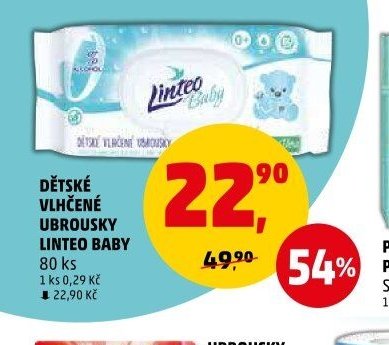 DĚTSKÉ VLHČENÉ UBROUSKY LINTEO BABY 80 ks