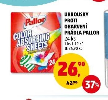 UBROUSKY PROTI OBARVENÍ PRÁDLA PALLOR 24 ks
