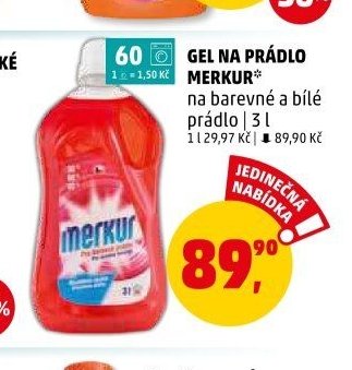 GEL NA PRÁDLO MERKUR 3 l