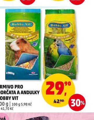 KRMIVO PRO MORČATA A ANDULKY HOBBY VIT