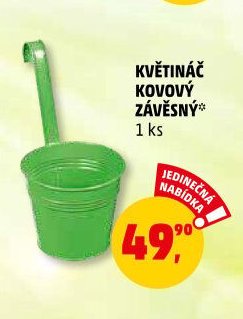 KVĚTINÁČ KOVOVÝ ZÁVĚSNÝ