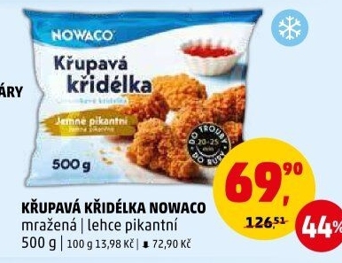 Křupavá křidélka mražená Nowaco