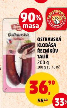 Ostravská klobása Řezníkův talíř