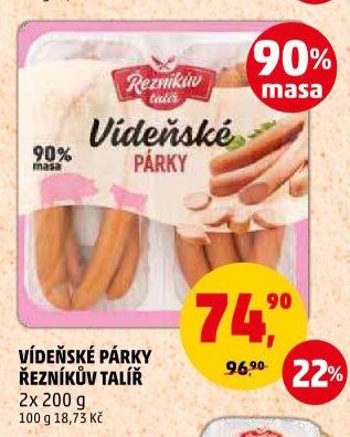 Párky vídeňské Řezníkův talíř