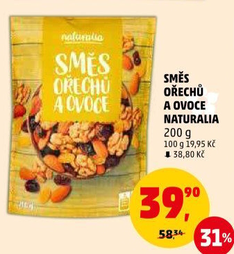 Směs sušeného ovoce a ořechů Naturalia