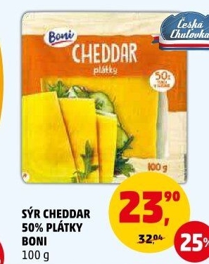 Sýr Cheddar 50% Boni