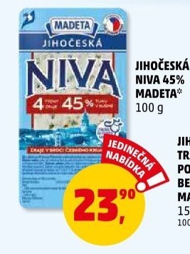 Sýr Niva Jihočeská 45% Madeta