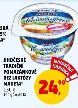 Tradiční pomazánkové bez laktózy Jihočeské Madeta