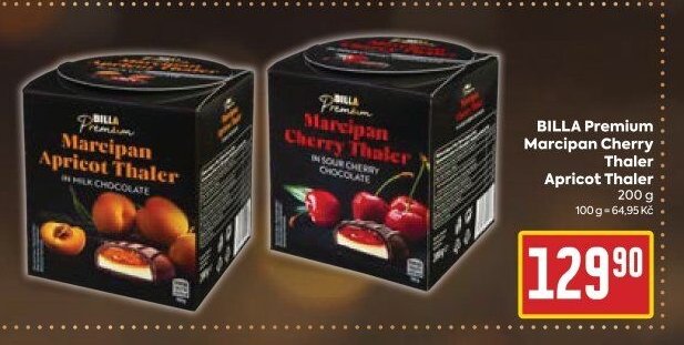 BILLA Premium Marcipan Cherry Thaler / Apricot Thaler