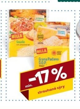 BILLA Grana Padano strouhané sýry
