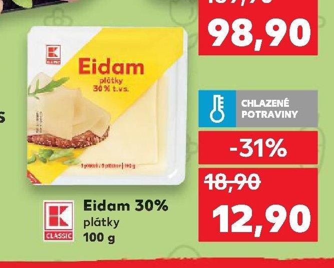 Eidam 30% plátky