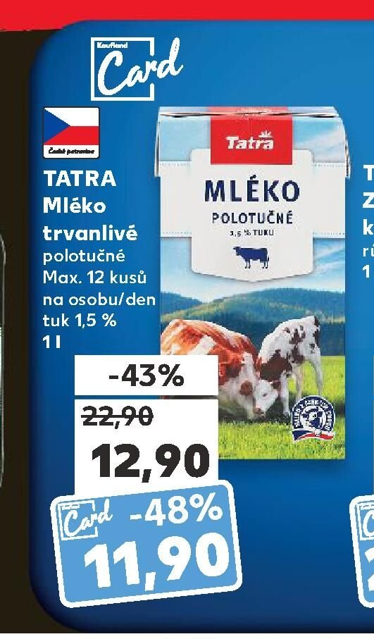 TATRA Mléko trvanlivé polotučné