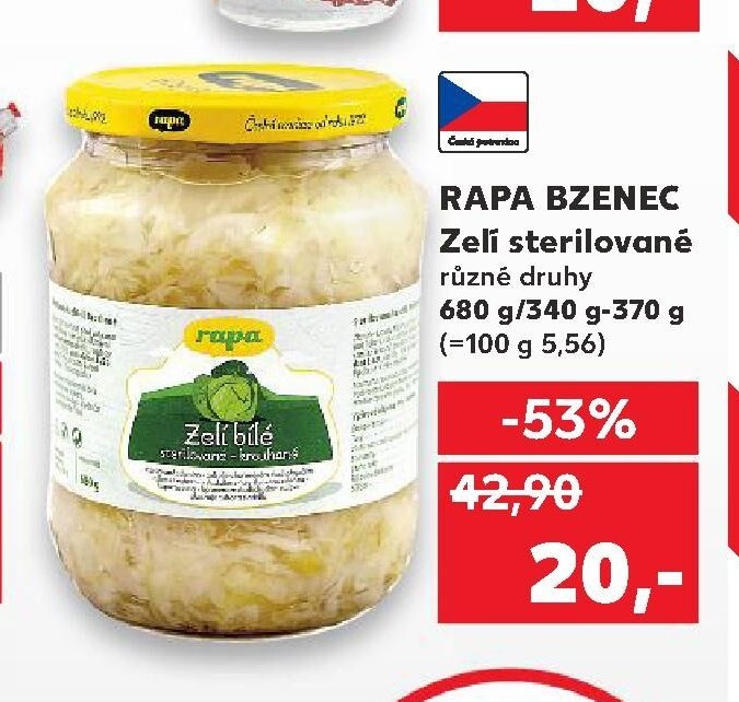 RAPA BZENEC Zelí sterilované