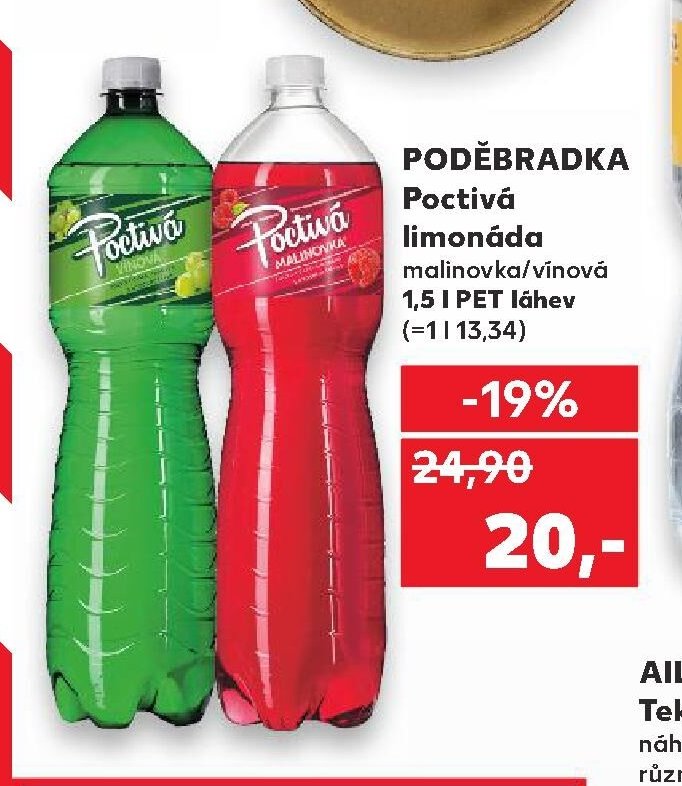 PODĚBRADKA Poctivá limonáda 1,5 l