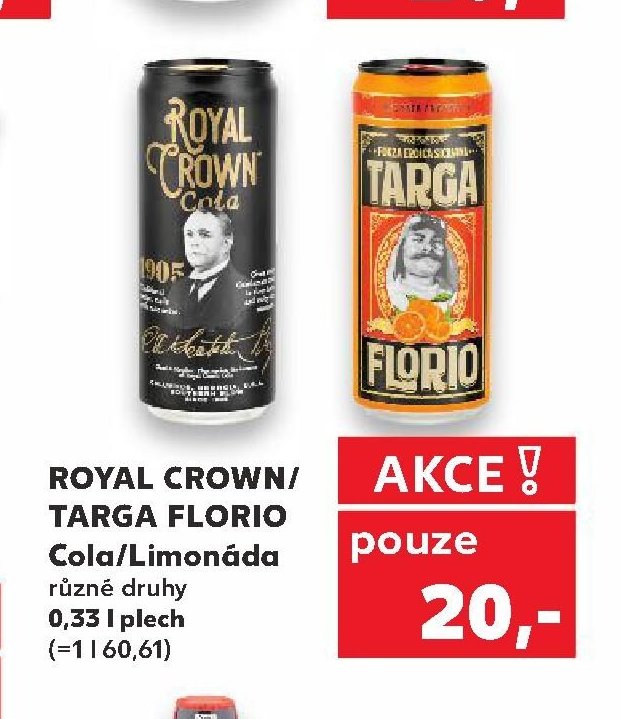 ROYAL CROWN / TARGA FLORIO Cola/Limonáda 0,33 l