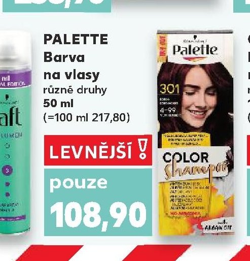 Palette barva na vlasy