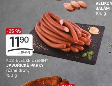 KOSTELECKÉ UZENINY JAVOŘICKÉ PÁRKY