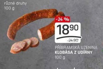 PŘIBRAMSKÁ UZENINA KLOBÁSA Z UDÍRNY
