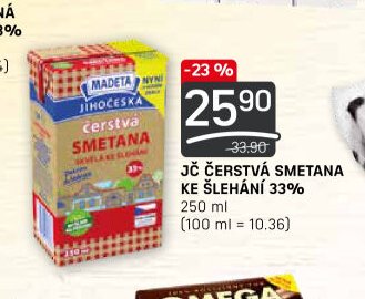 JČ ČERSTVÁ SMETANA KE ŠLEHÁNÍ 33%