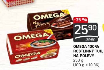 OMEGA 100% ROSTLINNÝ TUK, NA POLEVY